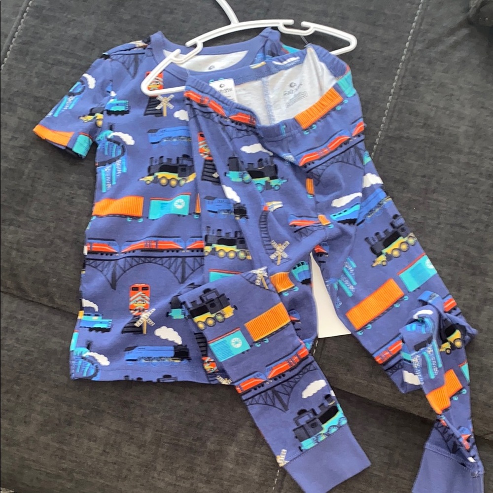 Kids Train Print Pajamas - Blue